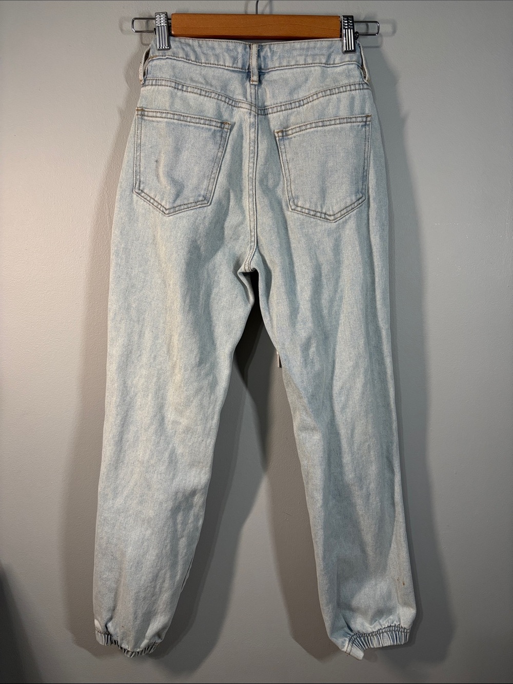 Pacsun jeans women’s size 23 size 000 Light Blue Distressed Drawstring Joggers - Picture 7 of 16